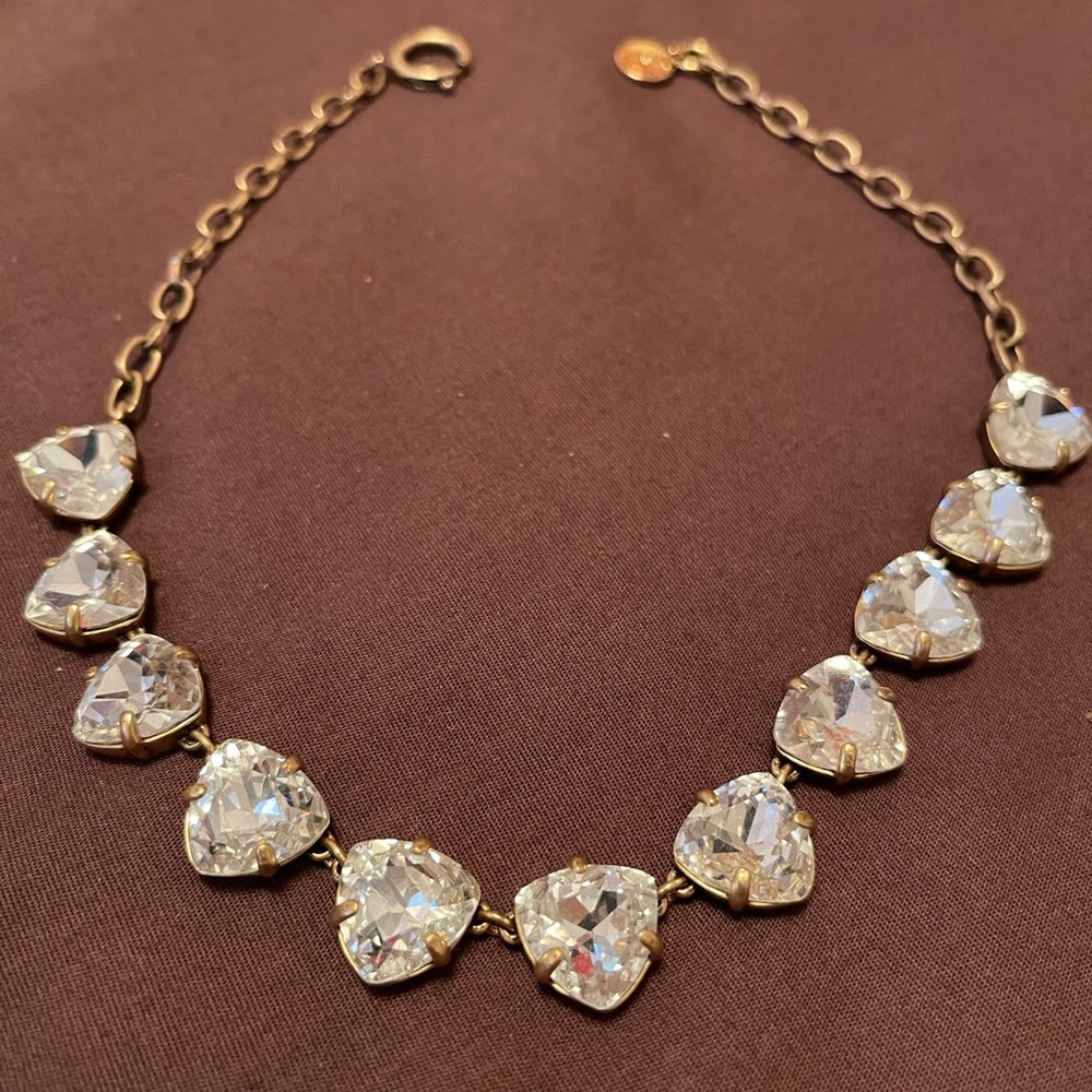 Stella & Dot large heart rhinestone necklace